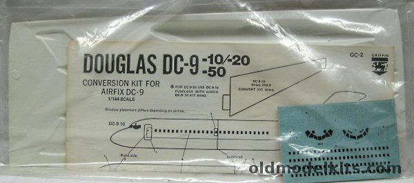 Griffin 1/144 Douglas DC-9-10 / DC-9-20 / DC-9-50 - TWO Conversion Kits - Bagged, GC-2 plastic model kit